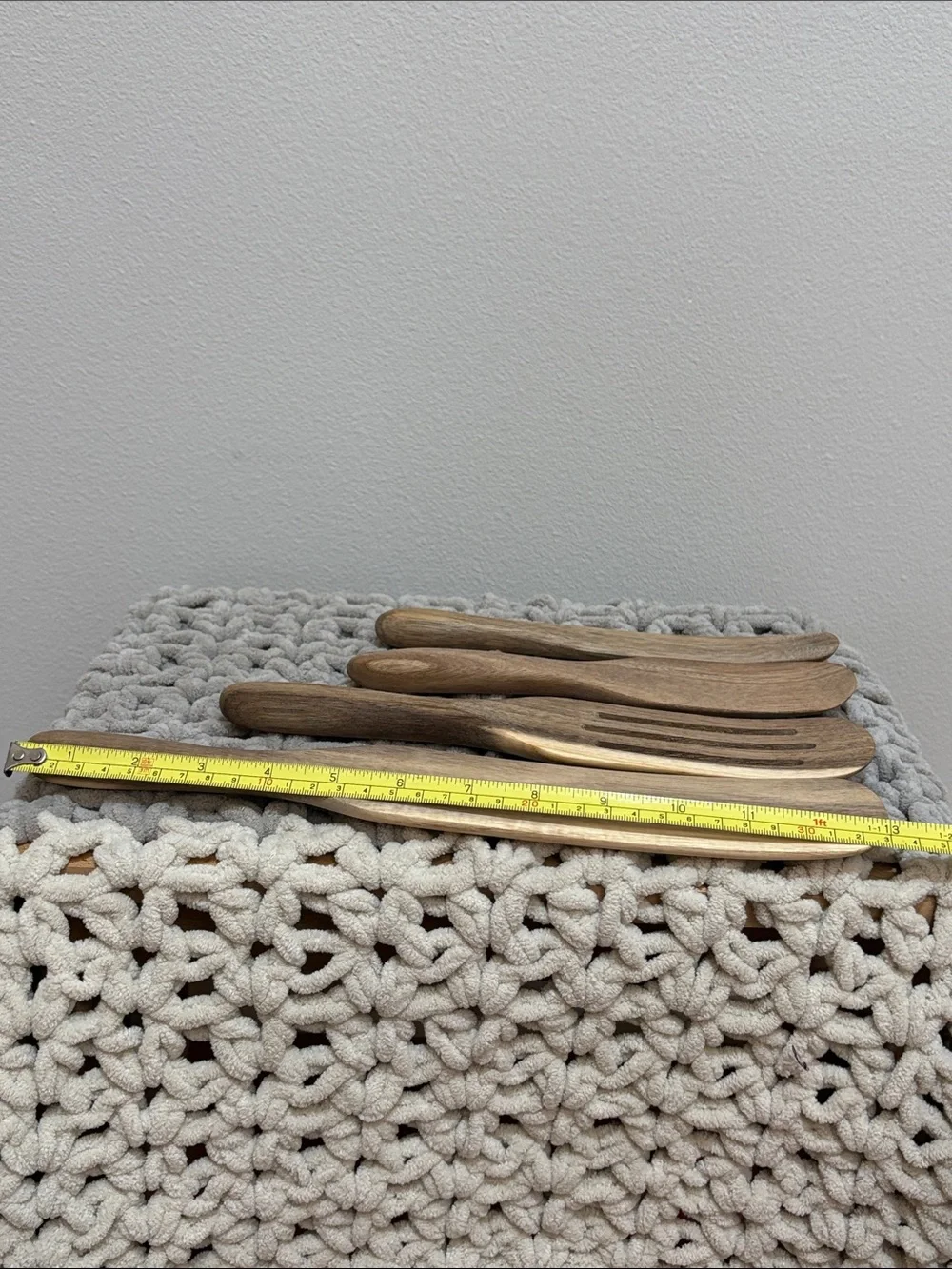 NWOT Mad Hungry 4 Pcs Wooden Kitchen Spurtle Set - Natural Brown